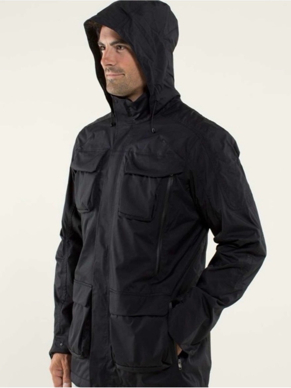 Lululemon Black Wet Coast Rain Anorak Jacket -sizes like medium